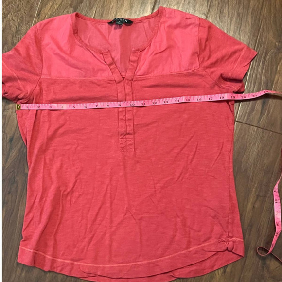Lauren Ralph Lauren Pink/Coral‎ Colored Blouse Size Medium - Picture 4 of 7